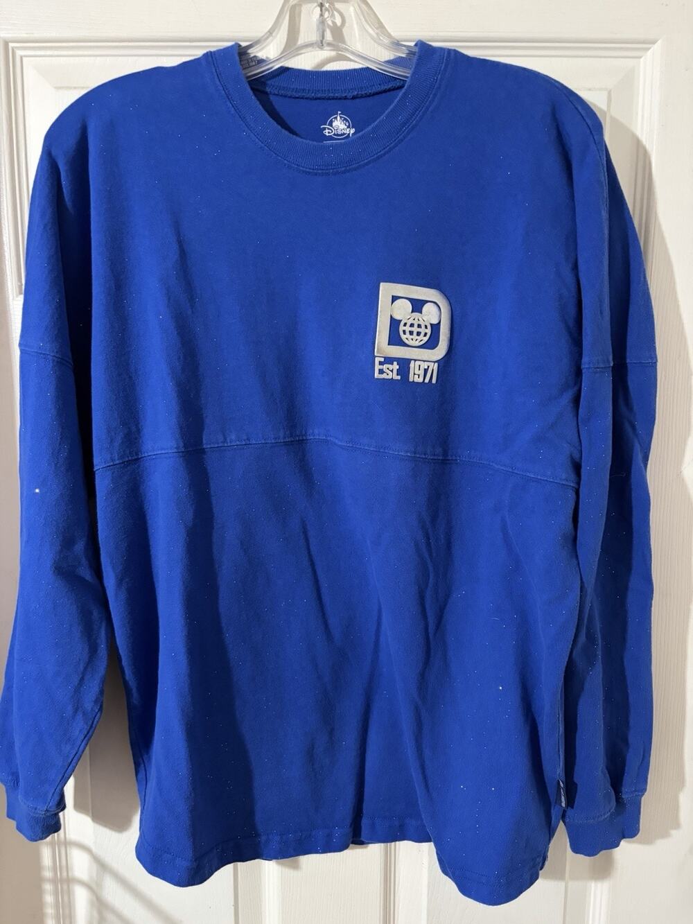 Walt Disney World Spirit Jersey Sz S Blue Sparkle Glitter